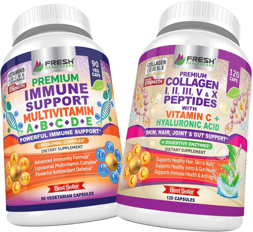 VÄRSKED TERVISHOID Immuunsed multivitamiinid ja kollageenpeptiidid - pakk