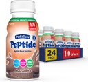 PediaSure peptiid 1.0 Cal,24 Count,Complete, Balanced Nutrition for Kids with GI Conditions, Peptide-põhine valem, 7g valgu ja prebiootikumidega, suukaudseks või torutoiduks, Chocolate,8-fl-oz pudel