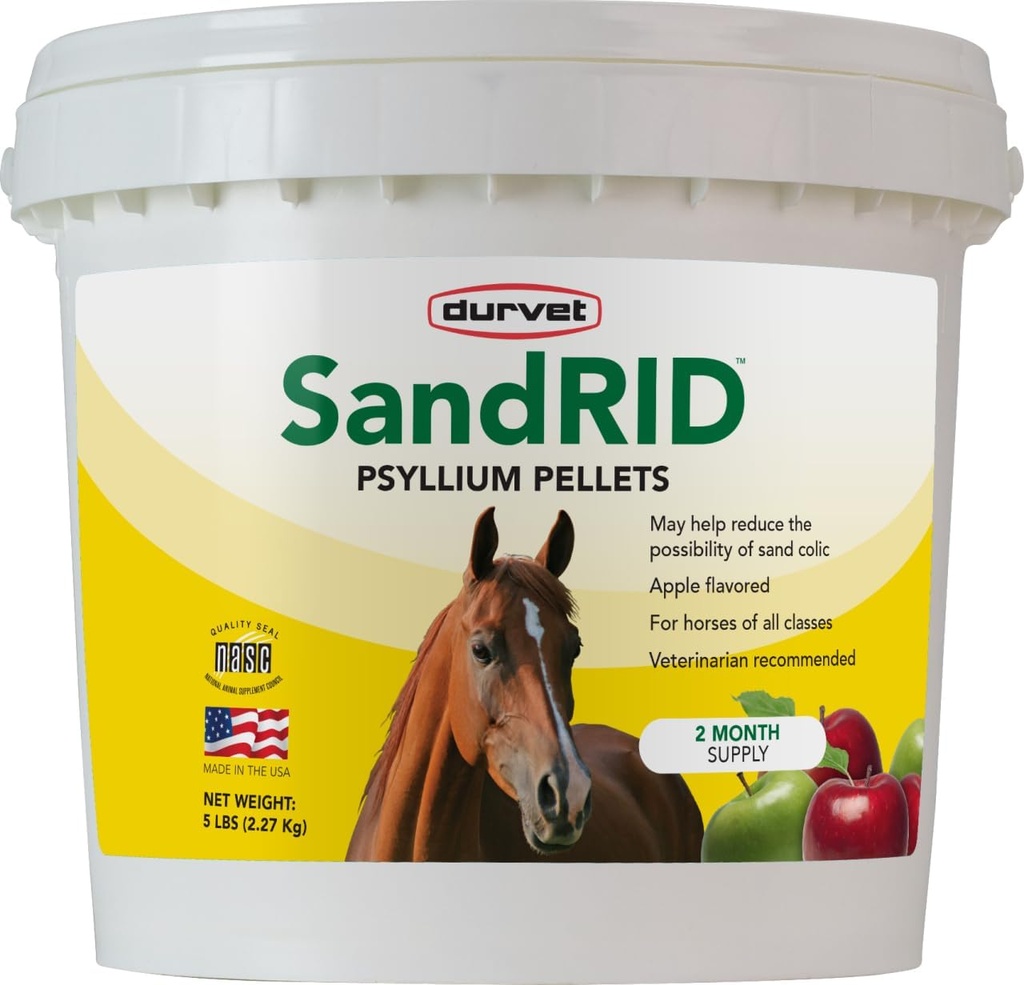 Durvet 699627 Sandrid Psyllium Pellets, 5 Lb, 5 Nael (pakk 1)