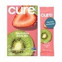 Cure Hydration | Plant-Based Electrolyte Drink Mix | No Add Sugar | Dehüdratsioon Relief Pulber valmistatud kookosvesi | Non-GMO | Vegan | Karp 8 pakendit - Maasikas Kiivi
