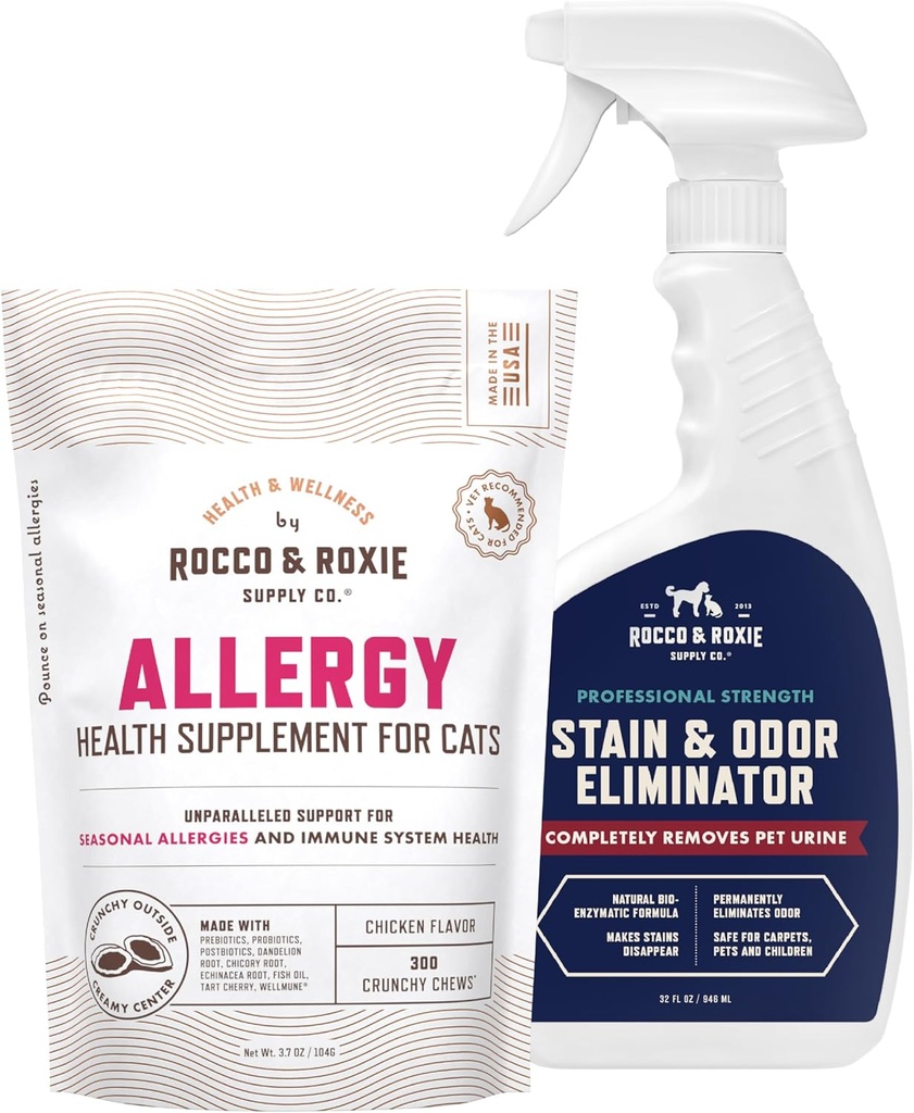 Rocco & Roxie kassi allergia täiendused & plekk & lõhn Eliminator Bundle
