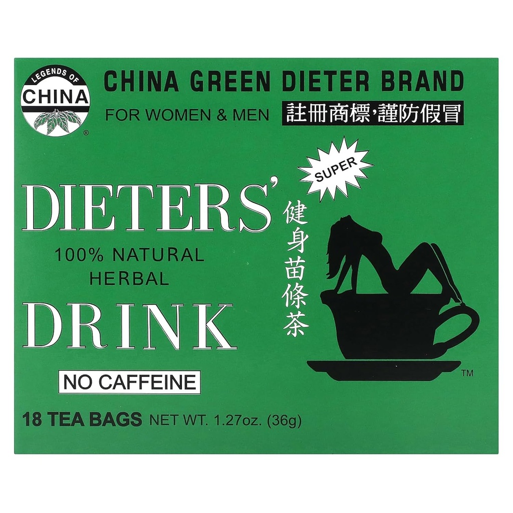 Onu Lee tee Dieters 100% looduslik taimne jook, ei kofeiini, 18 teekotid, 1.27 oz (36 g)
