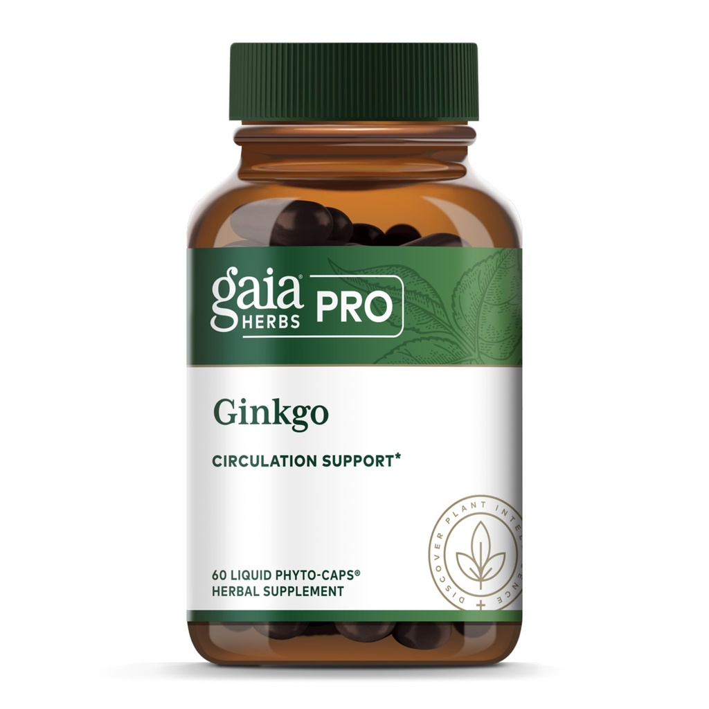 GAIA HERBS PRO Ginkgo - tervisliku verevoolu ja ajufunktsiooni tugilisa * - vereringluse tugilisa * koos Ginkgo leheekstraktiga - 60 vedelat füto-mütsi (30 serveerimist)