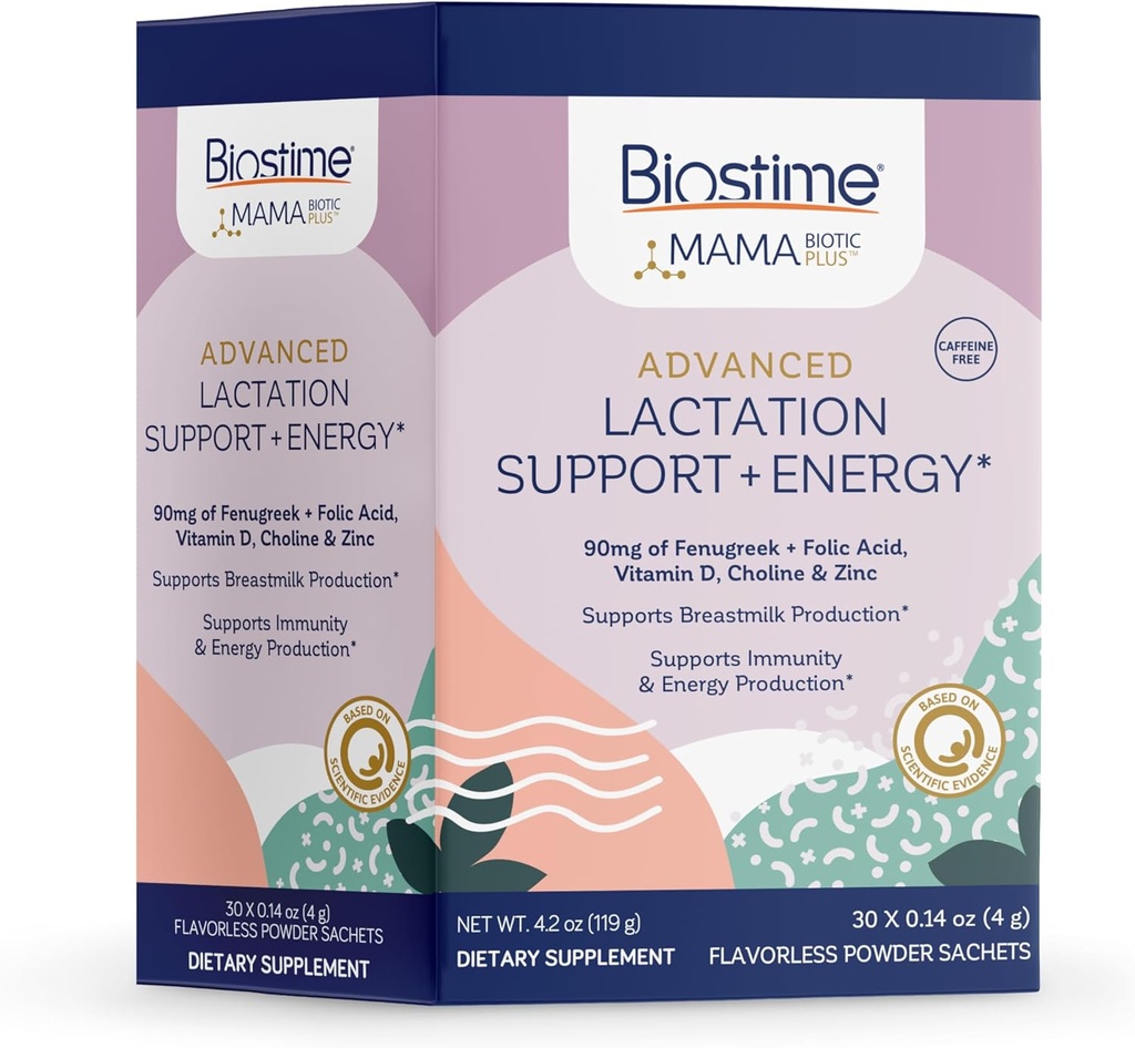 Biostime Mamabiootiline lambaläätse imetamise lisand + energia vitamiinide kompleks | Imetamine ja rinnaga toitmine Multivitamiin | B-vitamiinid, tsink, FOS prebiootikum | 30 kotikest