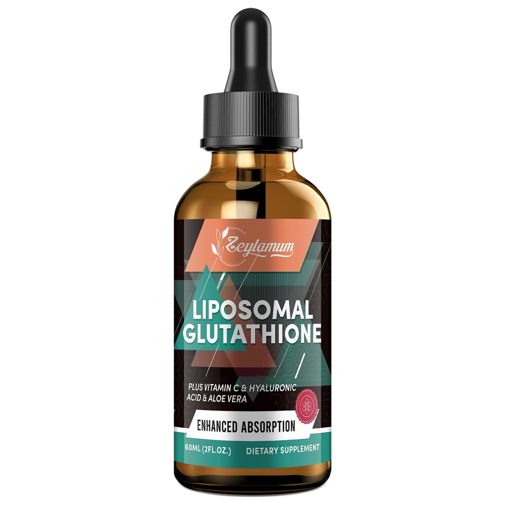 2000MG Liposomal Glutatioon Vedelad tilgad , Ultra kõrge imendumine , looduslik detoksifikatsioon , Immuunsüsteem ja naha supprot * , L- glutatioon , C- vitamiin ja hüaluroonhape , kapslid Alternatiivsed , 2. 02 OZ