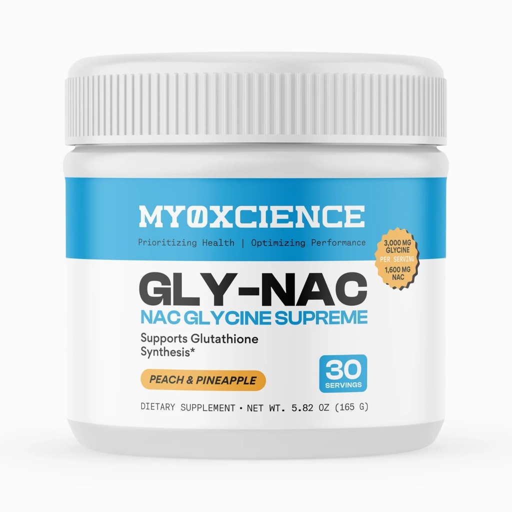 MYOXCIENCE NAC Glycine Supreme | N-atsetüül-L-Cysteine, glütsiini ja tauriini kombinatsioon (looduslik virsik ja ananassimaitse) (30 Servings)
