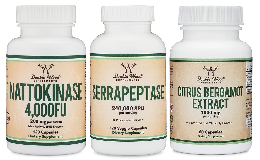 Nattokinaasi lisand ( 120 kapslit ) , serrapeptaas ( 120 kapslit ) , Citrus Bergamot ( 60 kapslit )