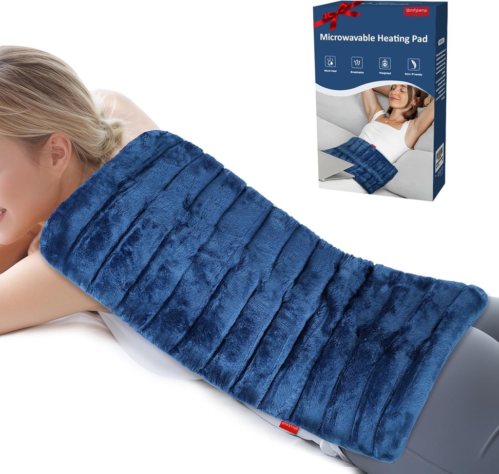 Comfytemp Extra Large Microwavable Küttepadi seljavalu leevendamiseks, 12 "x23" 3.7 LB Niiske Soojuspadi kaela õlale, krambid, füüsiline teraapia Emadepäeva kingitused valudele, liigestele