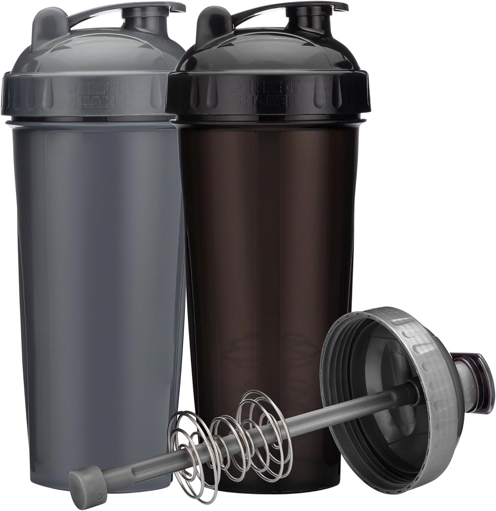 [2-Pack] 28-Ounce Shaker Bottle | Protein Shaker Pudel Action-Rod Wire Mixer | Shaker Cups on BPA Free ja nõudepesumasin ohutu | Must & Hall
