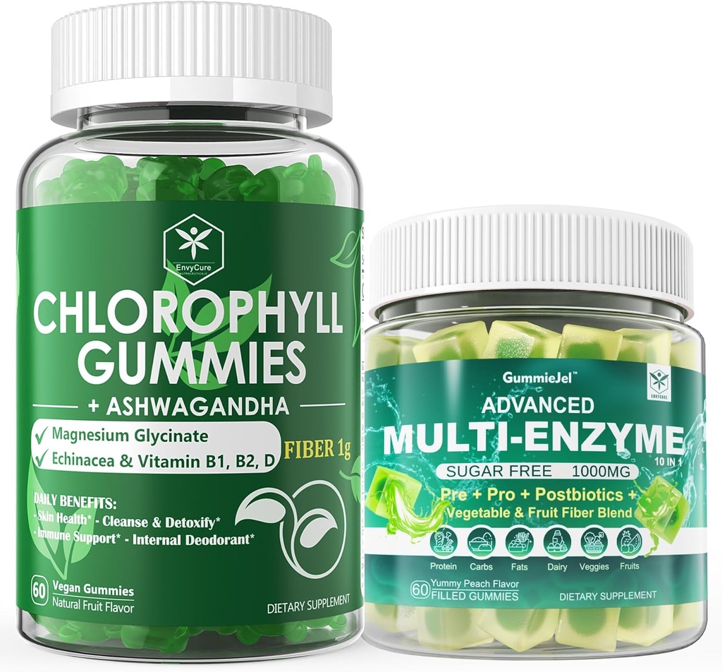 Seedeensüümid Gummies & Chlorophyll Fiber Gummies Bundle