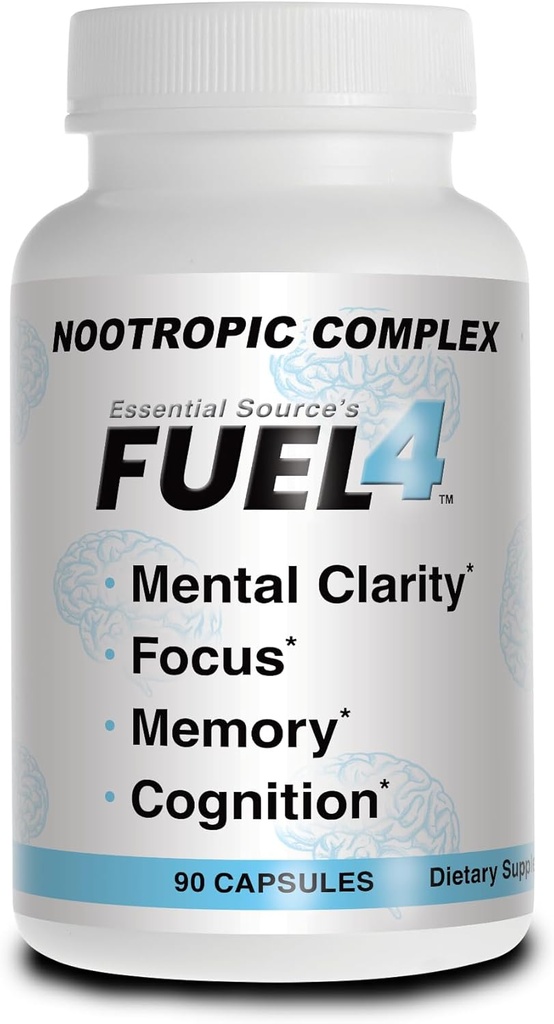 Kütus4 Nootropic Brain Support Supplement – Fookus ja vaimne selgus kapslid vitamiin D3, Ginkgo Biloba, Cognivia, Alpha GPC, DMAE & Huperzine A – Non-GMO, valmistatud USA – 90 Veggie kapslid