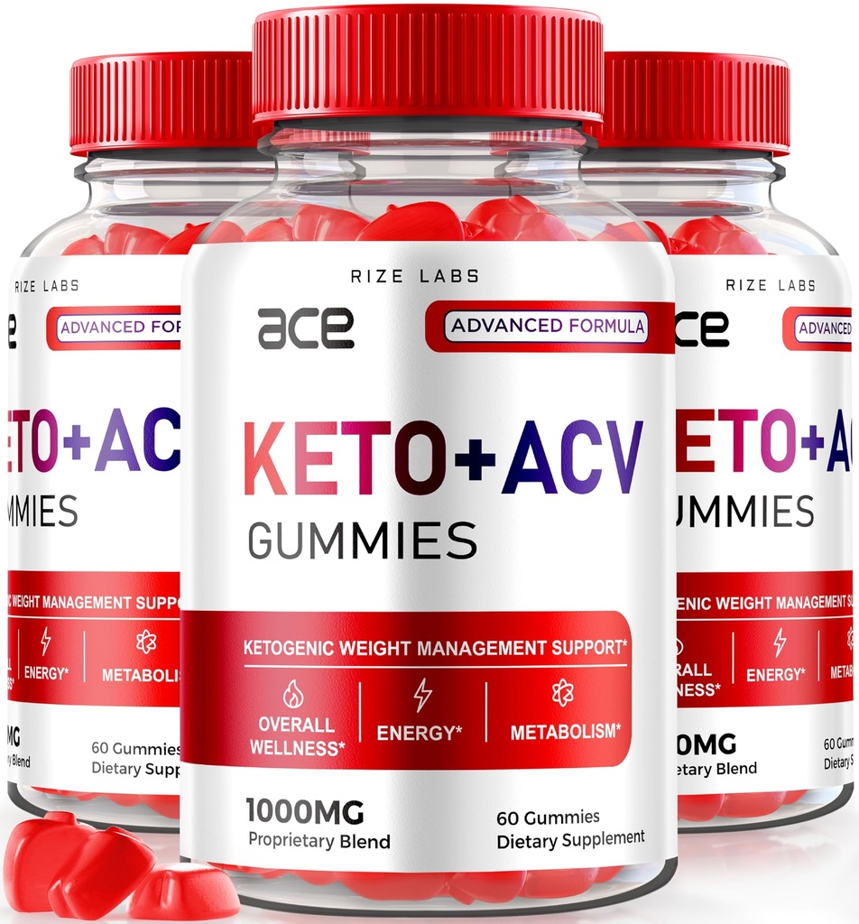 Rize labs - Ace Keto ACV Gummies, Advanced Kaalulangus 1000mg, Apple Siidri Äädikas Supplement (180 Gummies)