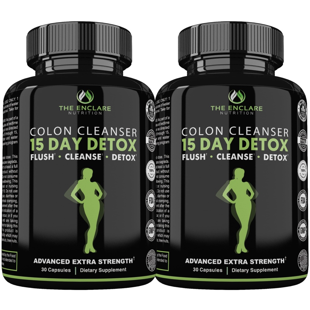 ENCLARE FUTRITION 15 Day Detox Cleanse for Weight Los. Advanced Gut Support for Women & Men. Colon Cleanse kõhukinnisuse ja puhituse leevendamiseks. Gut Cleanse Probiootiline Dieet pillid 60ct (2)
