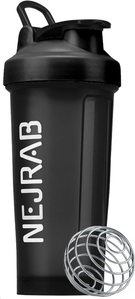 Protien Shaker Bottle with Wire Whisk Ball, Blender Bottles for Protien Mixs, Protein Shaker Cup, 28-Ounce, Protein Shaker Bottle, Protein Shake Bottle (Must), Medium, NJB 28-Oz
