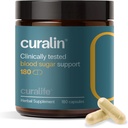 Curalin Blood Sugar Complex Supplement | 9 Looduslikud maitsetaimed, kaneel, kurkum, võimlema Sylvestre, Mõru melon | Toetada tasakaalustatud suhkrut, ainevahetust ja energiat, ohjeldada isu | 180 kapslit
