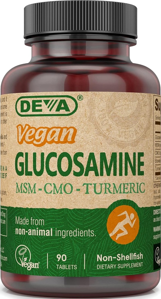 DEVA Vegan Glükosamiin MSM & CMO, CMO, kurkumiekstrakt, boswellia ekstrakt mitteloomsete koostisosadega, 90 tabletti
