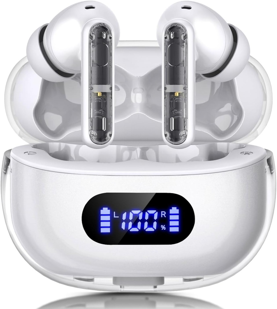 Traadita kõrvaklapid P1 PRO, kõrvaklapid Traadita Bluetooth kõrvaklapid Clear Call Mics kõrvaklapid, mugav Fit, IPX7 veekindel peakomplekt Pikk aku elu, 30H mänguaeg Sport Treening