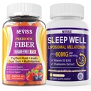 NEVISS Prebiootiline kiud 7G kummid täiskasvanutele + Melatoniin 60mg täiskasvanutele Bundle