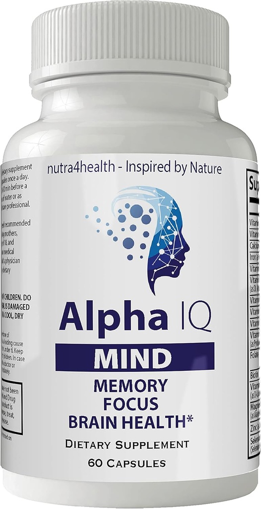 Alpha IQ Mind Brain Focus Memory Health Pro Mind Complex Mind Tech Nootroopne Originaal Nutra4health Mindtech Brain Booster Supplement 60 kapslit