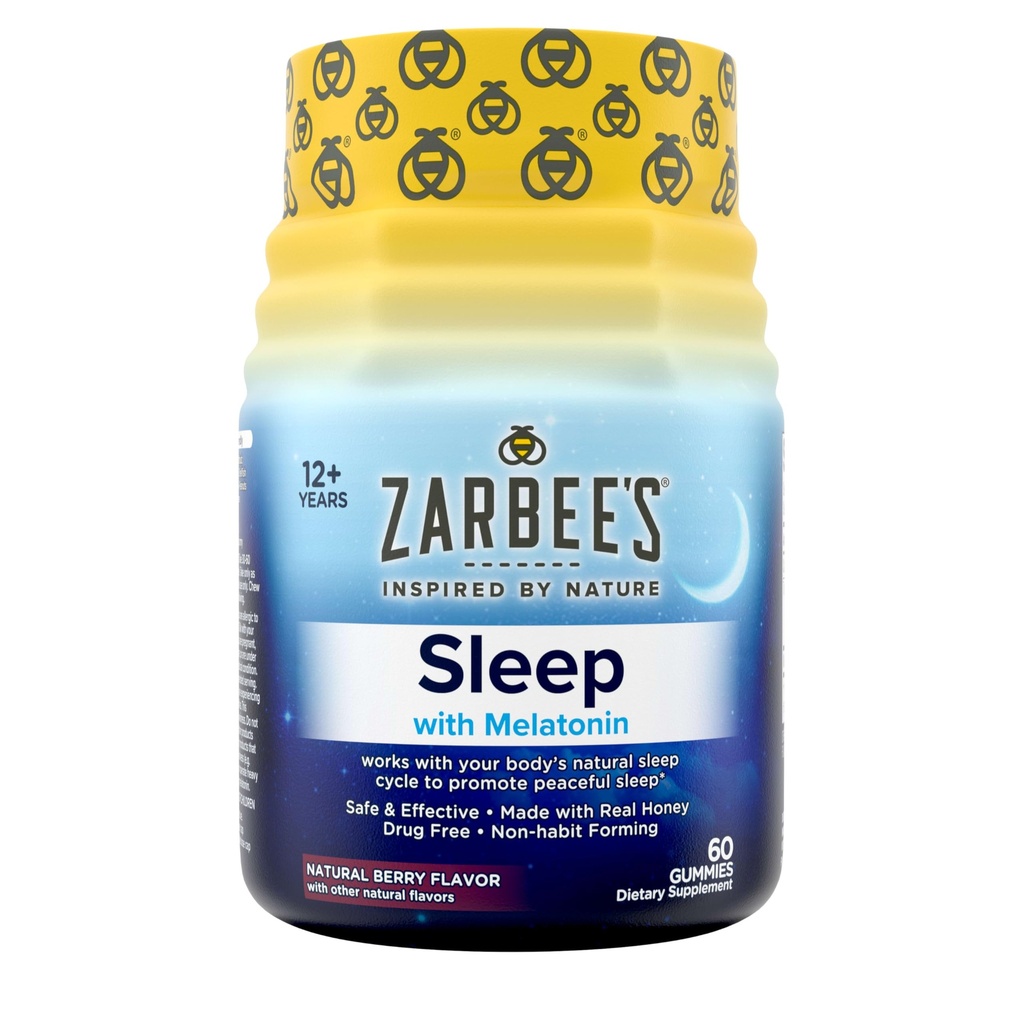 Zarbee's Melatoniin Gummies 3mg une täiendus, et edendada rahulikku und, looduslikku segatud puuviljamaitset, täiskasvanute Gummy vanus 12 kuni 60 krahv
