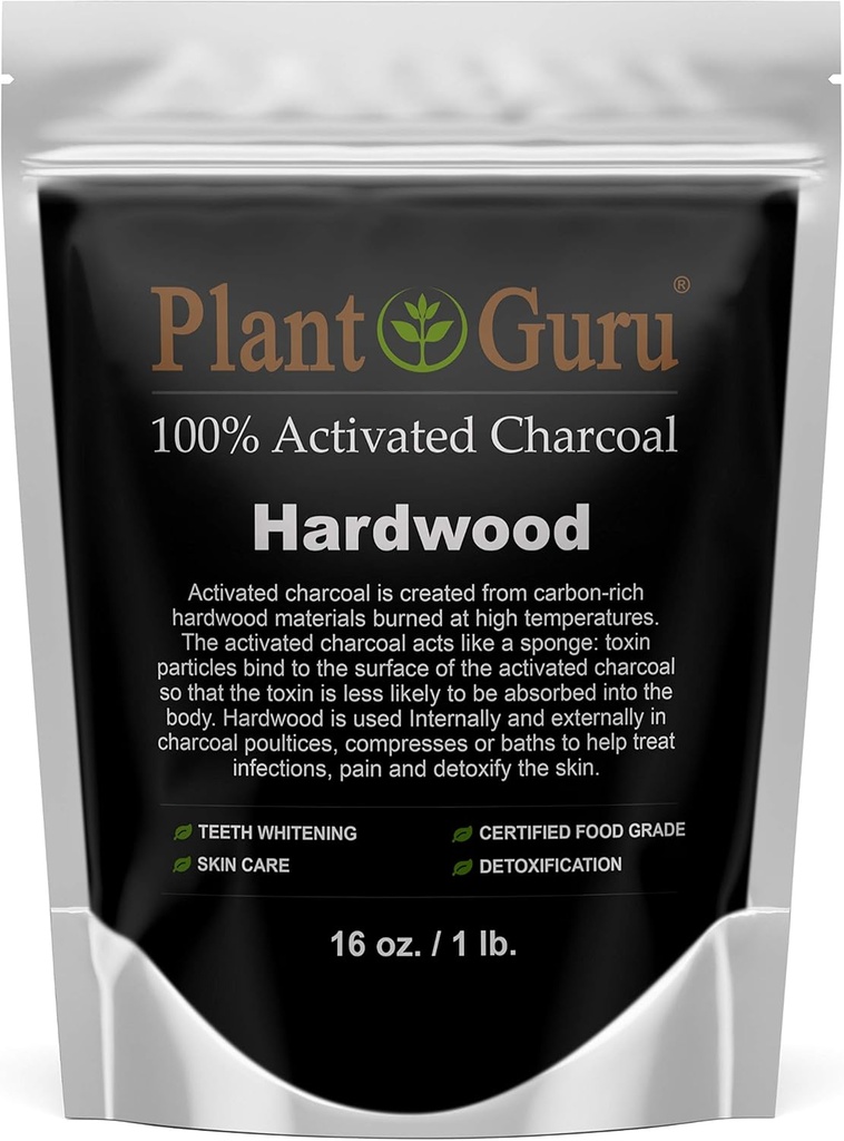 Activated Charcoal Powder 1 lb. Hardwood - Food Grade Kosher Non-GMO - Teeth Whitening, Facial Mask and Soap Making. Promotes Natural Detoxification and Helps Digestion
