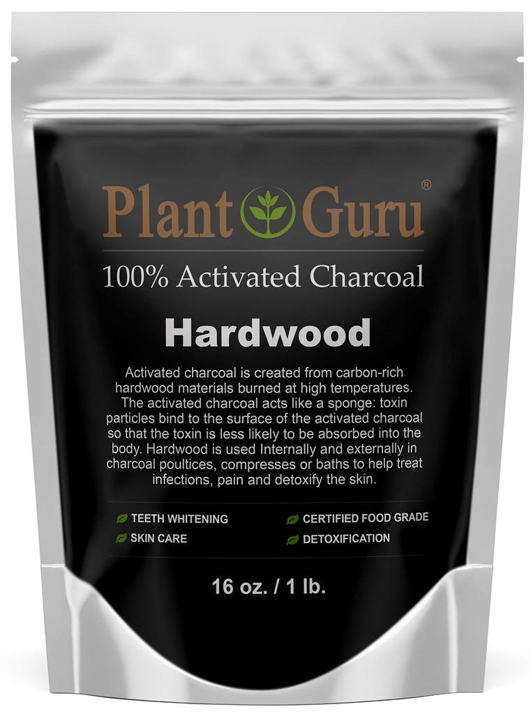 Aktiivsöe pulber 1 lb. Hardwood - Food Grade Kosher Non-GMO - Hammaste valgendamine, näomask ja seebi valmistamine. Soodustab looduslikku detoksifitseerimist ja aitab seedida