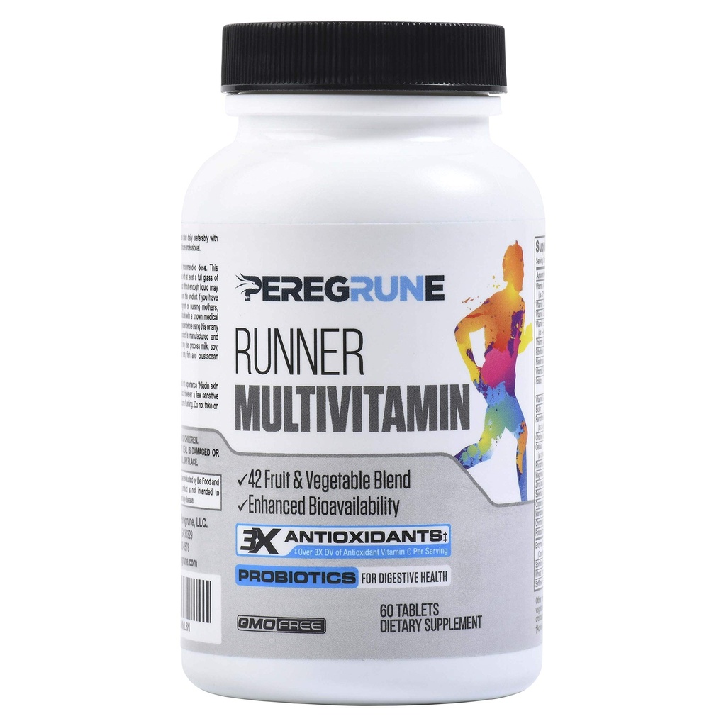 Runner Multivitamiin - Insenereeritud Vitamiin Antioksüdantidega Tervise / Jooksva Taastamise - Täielik B Kompleks Vastupidavuse, Energia - Probiootikumid, Terved Toidud - Sertifitseeritud Jooksvad Toidulisandid