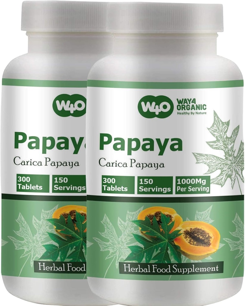 Papaya Leaf Extract kapslid (tabletid) - 300 pillid, 150 Servings, 1000 mg, toetab trombotsüütide immuunsust ja seedimist * (pakk 2)
