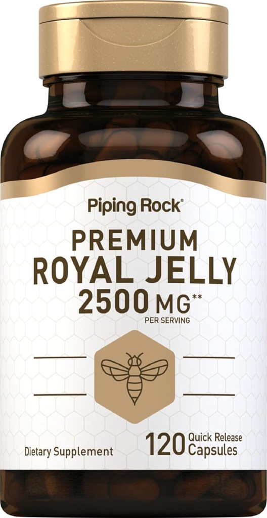 Piping Rock Royal Jelly Capsules 2500 mg | 120 Count | Non-GMO, Gluten Free Supplement