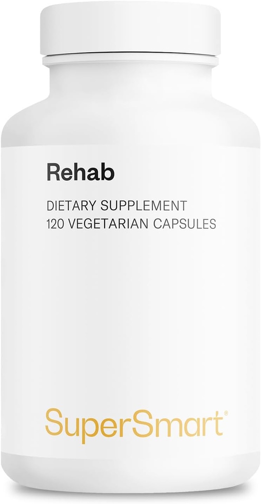 Supersmart - Rehab (Advanced Formula) - Kudzu, Silymarin, Ingveri Juur, Benfotiamiin - All-in-1 täiendus | Mitte-GMO & Gluteenivaba - 120 taimetoitlase kapslit