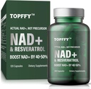 NAD + täiendus, NAD + & Resveratrooli lisa Max Absorbtsiooni jaoks rakuenergia toetamiseks, vananemine kaitse, 120 Softgels