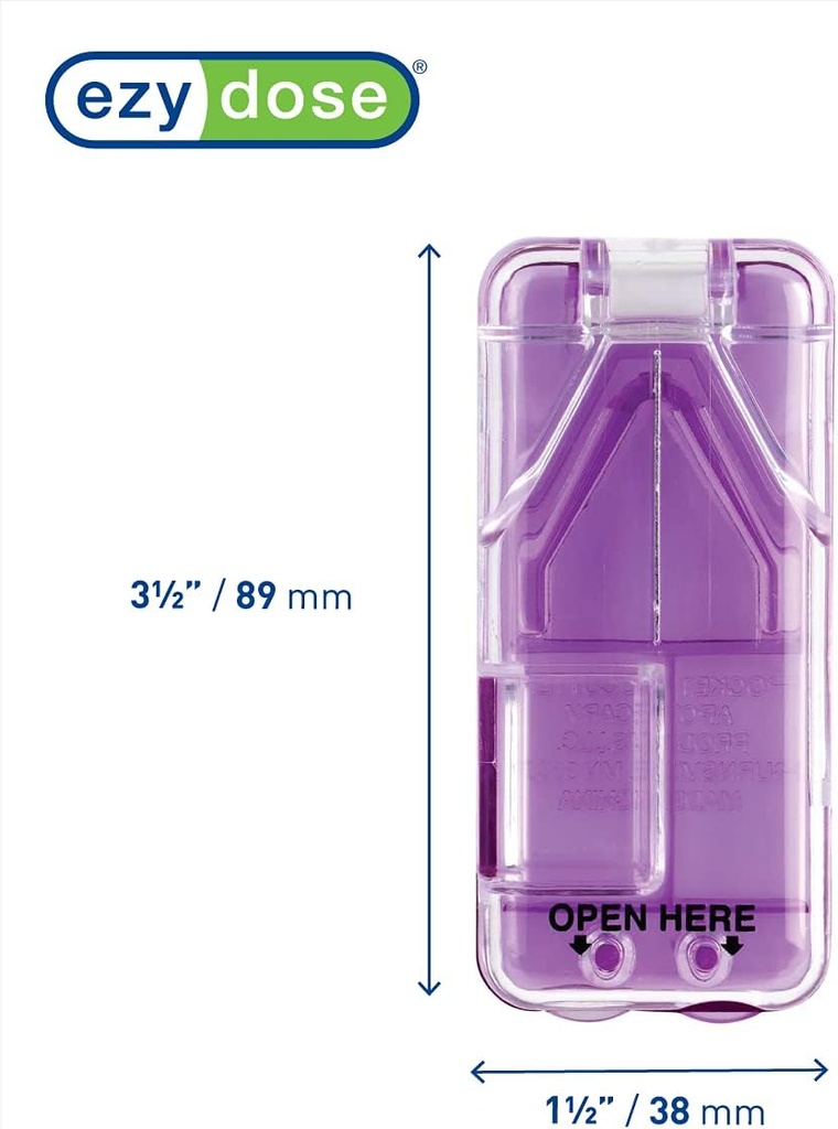 Ezy Dose Pill Lõika ja Splitter koos Dispenser, Lõikab Pillid, Vitamiinid, Tabletid, Roostevabast terasest Blade, Travel Size, Värvid võivad varieeruda (2. pakk)