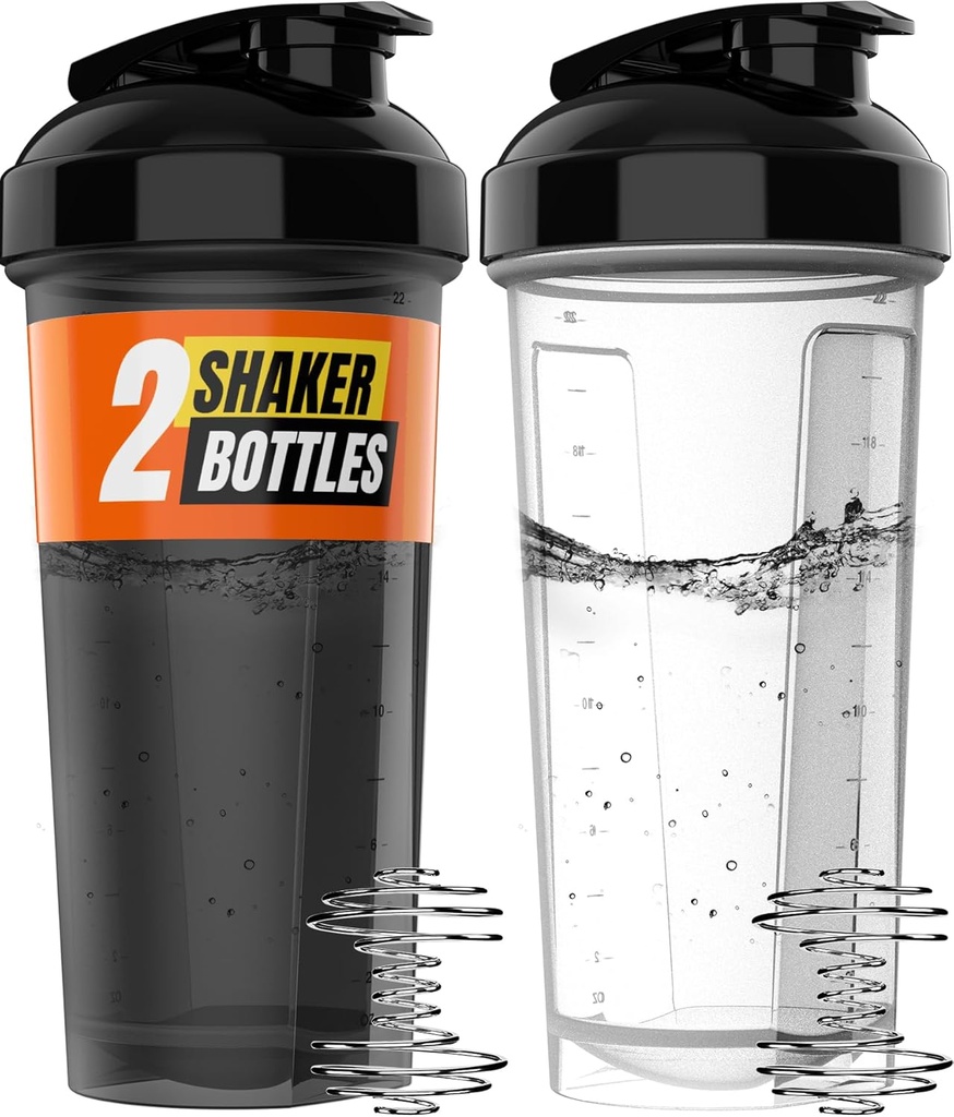 WrexX 2 Pack Protein Shaker Pudel - kuni 28oz, 2x Shaker Ball, Portable Pre Workout vadakuvalgu Shaker Cups Protein Shakes, Leak Proof Shaker pudelid valgusegud