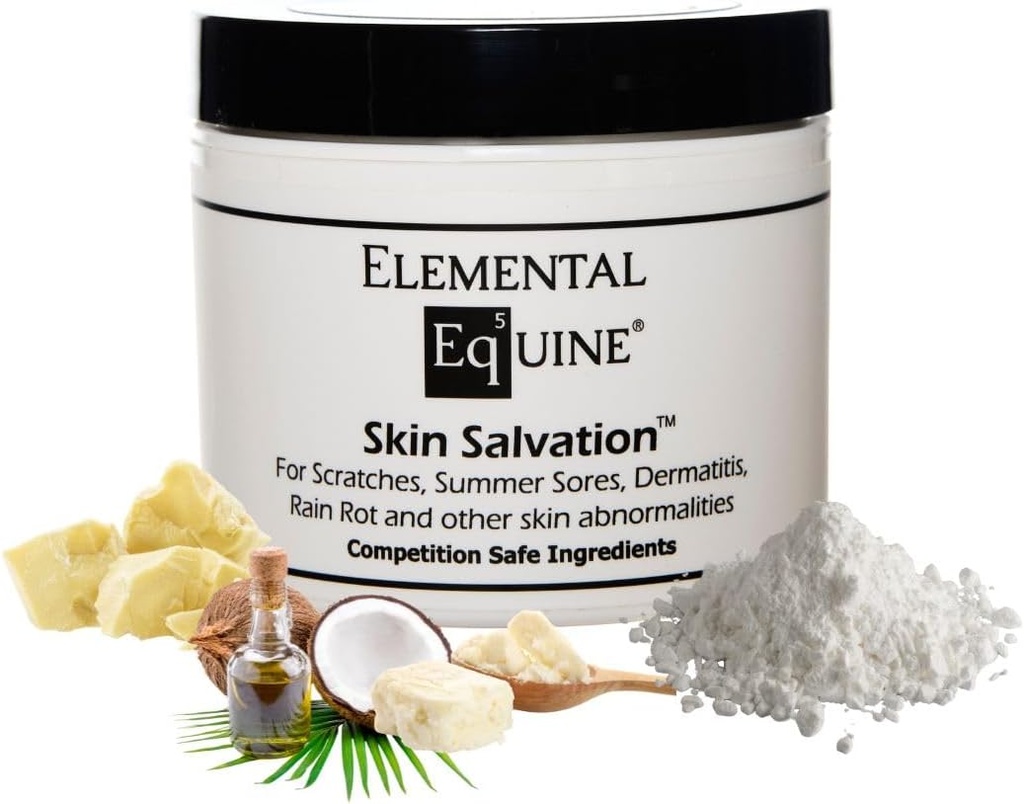 Elemendiline Hobuste Naha Salvation 4oz Hobustele - Võitlused Krahhid, Mudapalavik, Suvehaavandid, Dermatiit, Suvine Crud, Cannon Bone Gunk Ja Sarnased Nahaprobleemid Hobustel