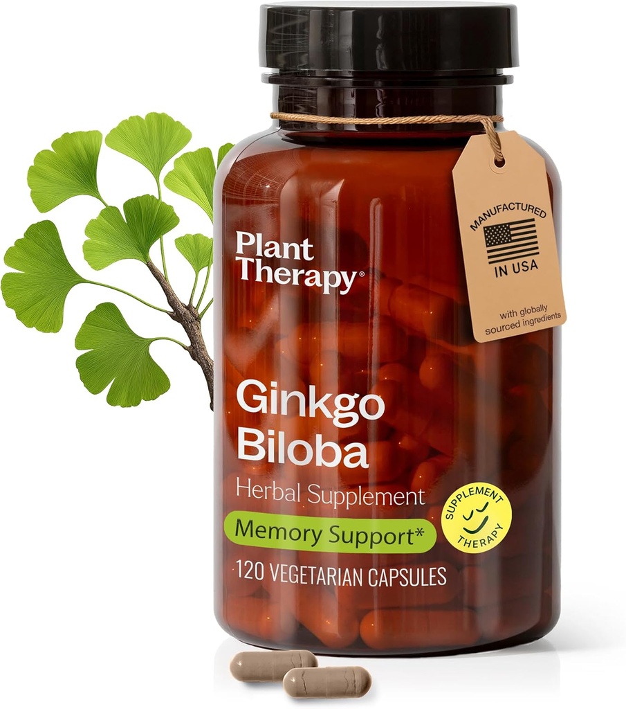 Taimeteraapia Ginkgo Biloba kapslid Valmistatud USA 4 kuu pakkumise toetab mälu Kognitiivne funktsioon, tervislik ringlus ja antioksüdant-rikas täiendused naistele ja meestele 120 Vegetarian Kapsel