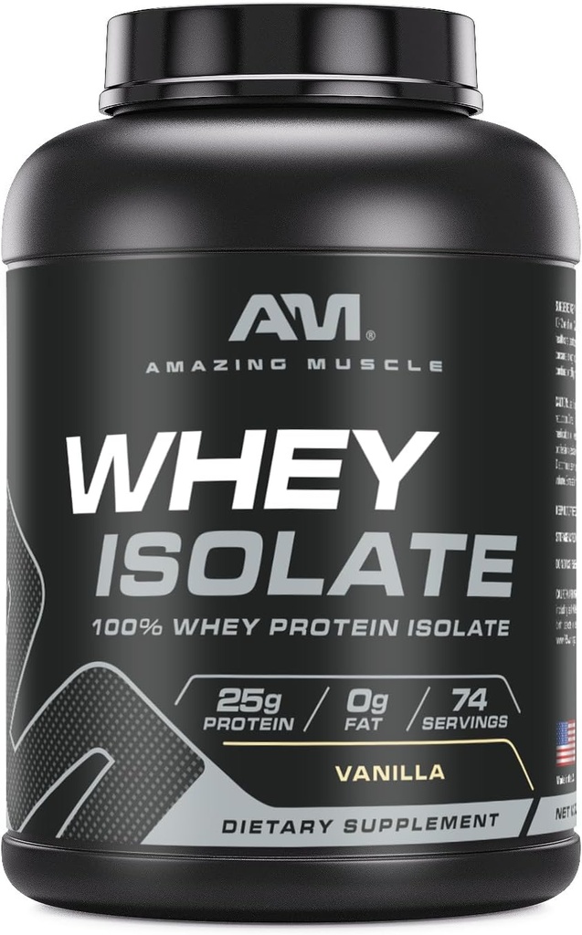Amazing Lihasvadaku valk Isolaatpulber | 25 Grams Protein Per Serving | 100% vadaku isolaat | Zero Fat | Valmistatud USAs (5 Lb, Vanilla)