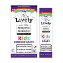 Lively (GoLive'i abil) KIDS CONCORD GRAPE sünbiootikum (probiootikumid + prebiootikumid); 5 kliinilised tüved; +5 miljardit CFUd. Probiootikumid ja prebiootikumid KIDS seedimist, ainevahetust, immuunsust. (10 pakki)