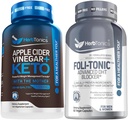 Herbtoonika Õunasiidri äädikakapslid Plus Keto BHB | Rasvapõletaja & Kaalulangus täiendus naistele ja meestele - Foli-tooniline DHT Blocker & Juuste väljalangemise täiendus | Juukse hõrenemine Ravi