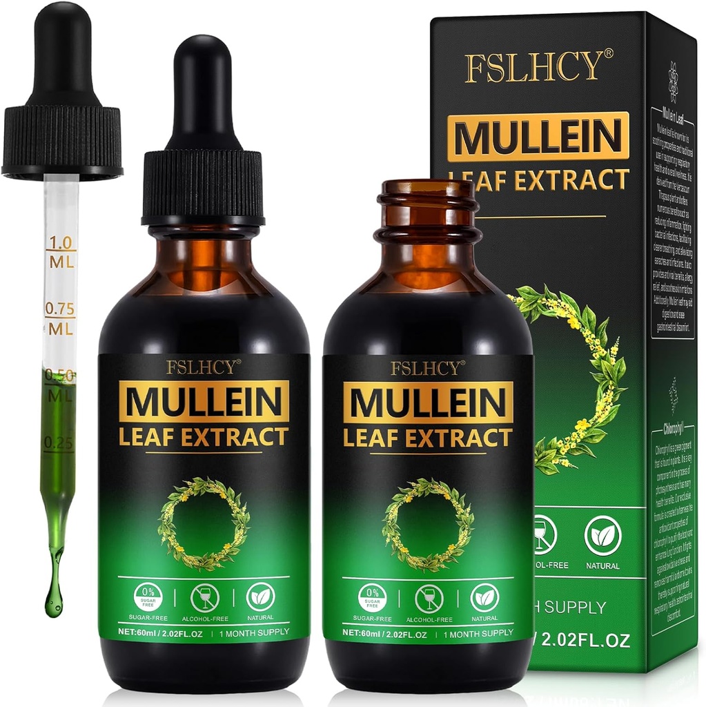 Mullein Tilgad , Mullein Leaf ekstrakt , Orgaaniline Mullein Leaf Tinktuur Taimne täiendus , Ei Lisandid Mullein Väljavõte Tilgad 2 fl Oz , 2 pakendit