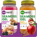 Sea Moss Gel Organic Raw (Bundle of 2 Jars 24oz) Apple Cinnamon and Elderberry Ginger Wildсrafted Gold Sea Moss Gel from Saint Lucia | 92 Vitamins and Minerals | Pure Raw+Non-GMO | Vegan Superfood