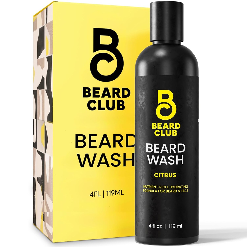 The Beard Club Citrus Beard & Face Wash – All-in-One Cleanser, Softens & Toidab Näojuuksed, Hüdraatid & Puhastab Naha, Parabeeni Ja Sulfaadivaba