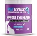 Lemmikloomade Eyez Vitamiinpulber lemmikloomadele - toetab silmade tervist ja vähendab pisarate pleki kogunemist - 100% looduslikku toitu koertele ja kassidele, kellel on supertoidud, antioksüdandid ja toitained - kana maitse - 120 Scoops