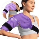 KingPavoni õlajääkott Rotator Cuff Cold Therapy, korduvkasutatav Gel Jääpakend õlavigastuste, valu leevendamise, turse, õlakirurgia, tendoniit, Bursiit, lilla, keskmise suurusega
