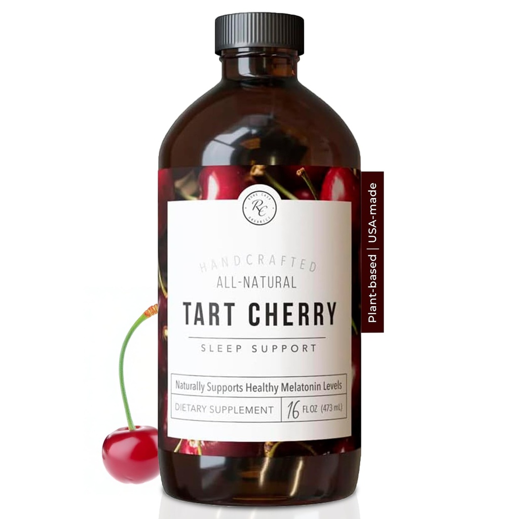 Rowe Casa Organics Tart Cherry orgaaniline unetugi koos Valerian Juurtega, toetab unetsükli reguleerimist ja lihaste taastumist (16 Fl Ounces)