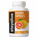 HOIDA ALIVE Puhas Diosmiini kompleks 1000mg valem, 120 kapslit, tsitruselised Bioflavonoidid Rikkalik puuviljaekstrakt, 2 kuu pakkumine, 100% taimetoitlane, mitte-GMO ja gluteenivaba diosmiini lisand