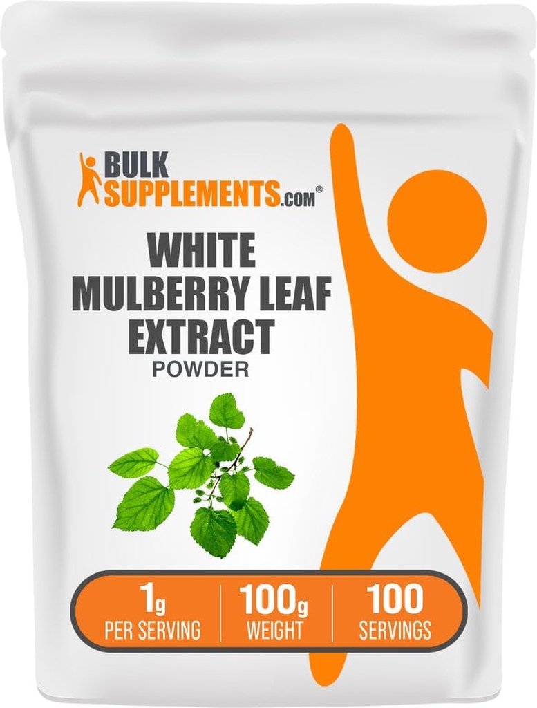BulkSupplements.com Valge Mulberry Leaf Extract Pulber - White Mulberry Extract, Taimne täiendus - Gluteenivaba, 1 g per Serving, 100 g (3,5 oz) (Pack of 1)