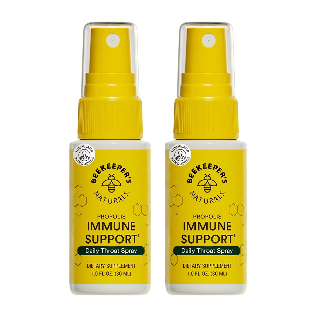 Mesiniku looduslikud propolis Throat Spray, Natural Immune Support & Sore Throat Relief - Antioksüdandid, Keto, Paleo, Gluteenivaba, 1.0 oz (pakk 2)