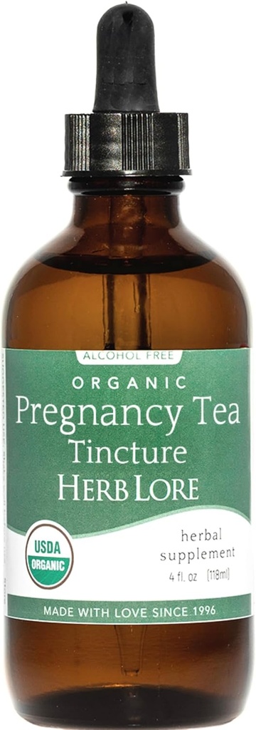 Herb Lore Orgaaniline Rasedus Tee Tinktuur - Vedel Red Vaarika Lehttee Raseduse Ja Sünnitusjärgseks - Esimene Trimester, Töö Prep & Kolmas Trimester Toetus