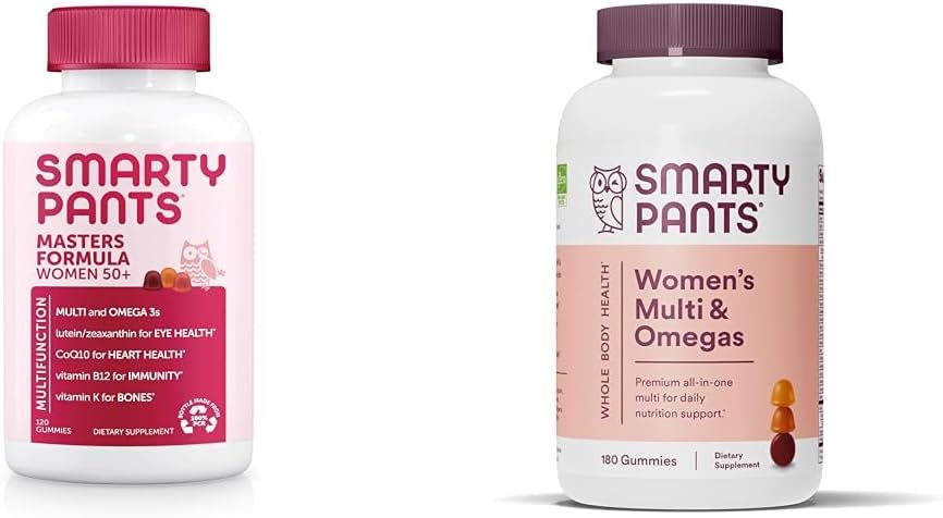 SmartyPants Gummy Multivitamiin naistele 50 ja üle: Omega 3 kalaõli (EPA / DHA), metüülfolaat ja naiste multivitamiinid Gummies: Omega 3 kalaõli (EPA / DHA), metüülfolaat, CoQ10